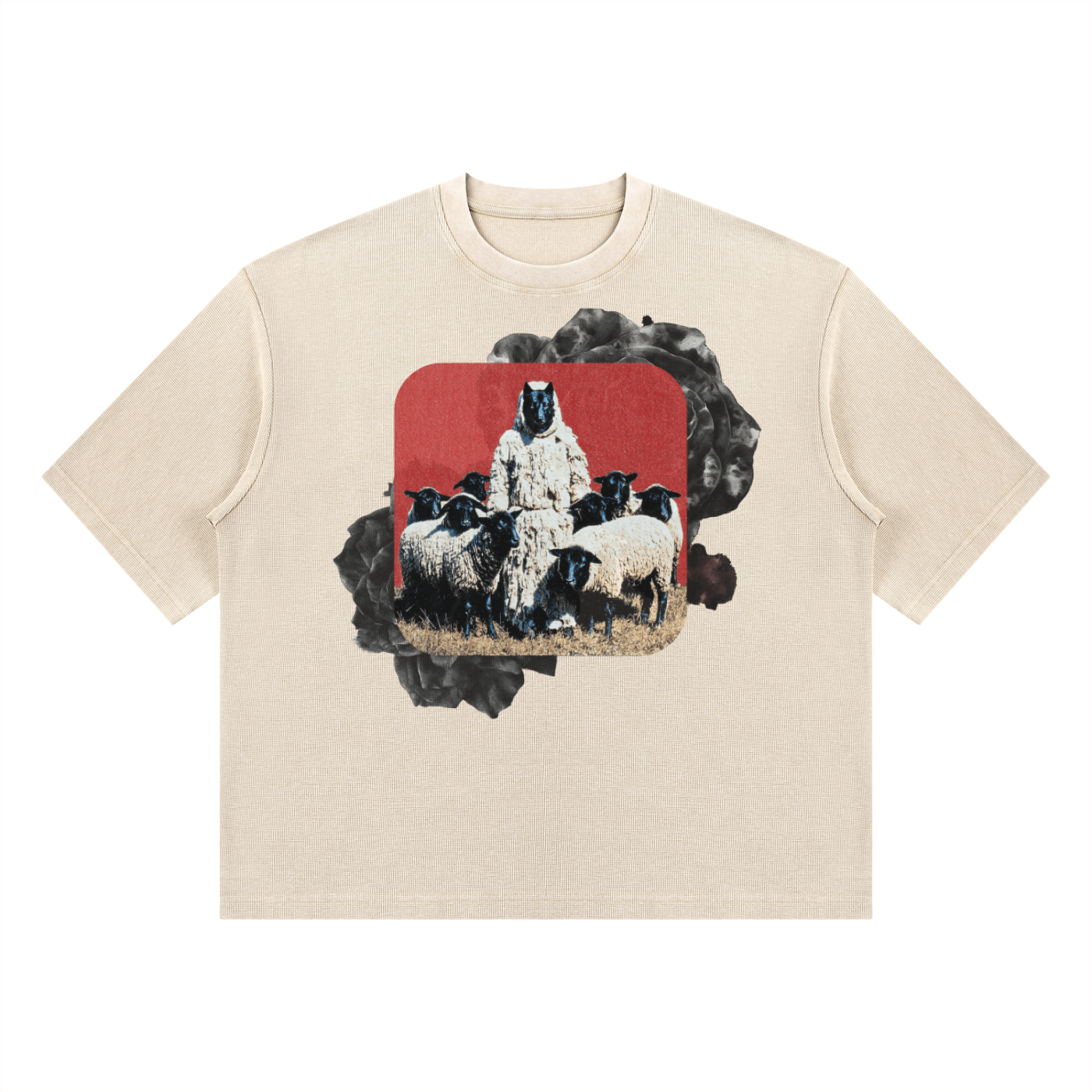 Unisex Mineral Wash Waffle Boxy T-Shirt - The Mushroom Lounge